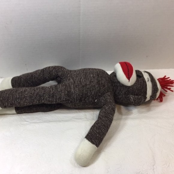 Circo Classic Brown Sock Monkey Plush Stuffed Animal Toy 18" - Picture 5 of 7